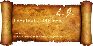 Laczlavik János névjegykártya